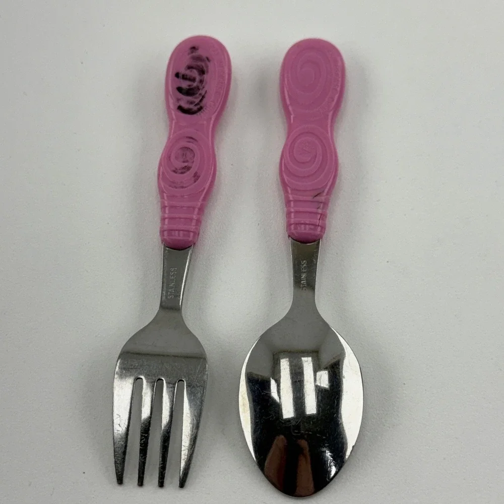 Zak Designs DreamWorks Trolls Poppy Fork and Spoon Set Pink Toddler Utensils